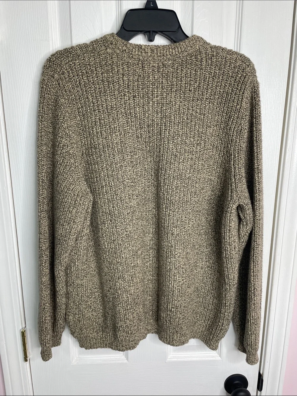 Eddie Bauer Men's Crewneck Sweater in Taupe Heather - Picture 3 of 4